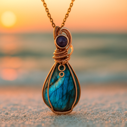 Antique Mermaid – Golden necklace with handmade pendant