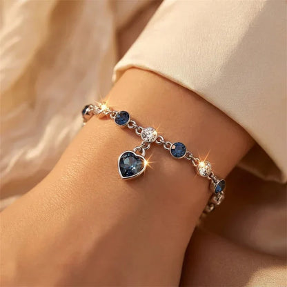 Ocean Heart Glow Bracelet | White Gold